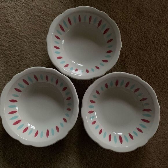 3 Jackson China Falls Creek Pennsylvania 6 1/4” Red Blue Bowls - Picture 1 of 10
